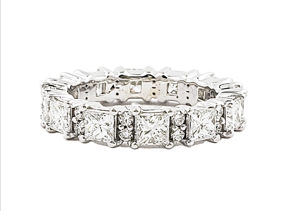 Princess Cut & Round Shape Eternity Band